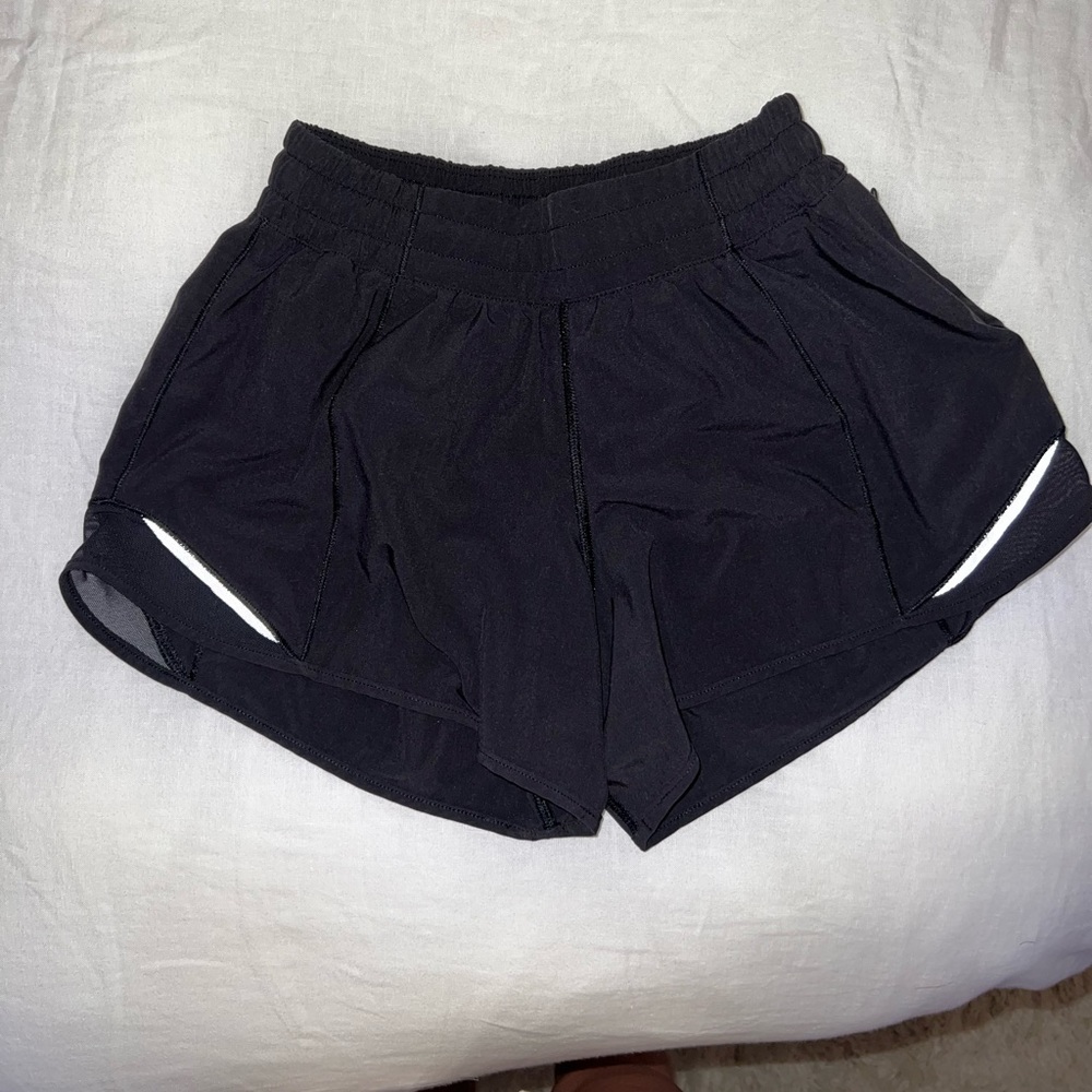 lululemon athletica Black Athletic Shorts with White Trim